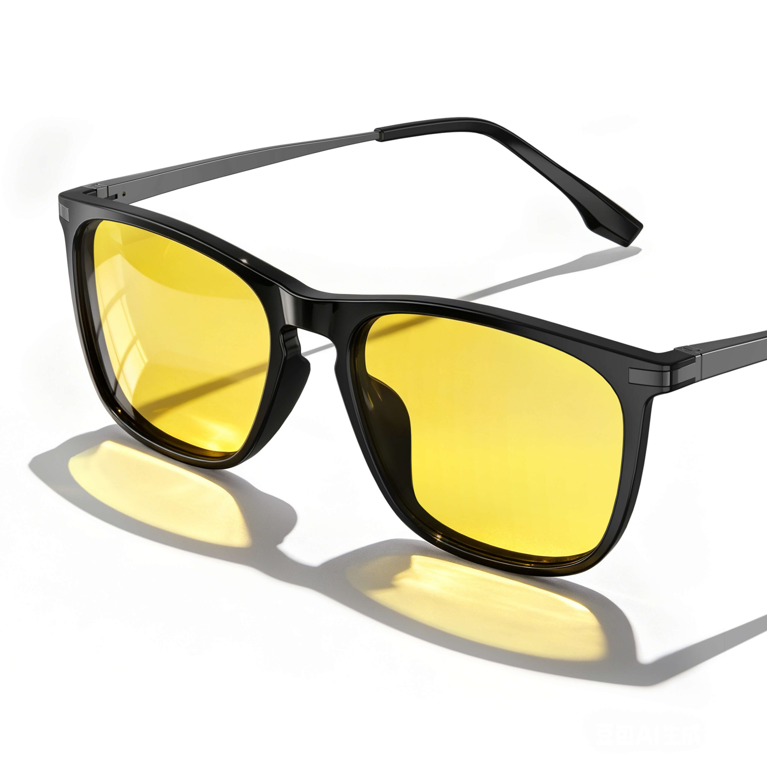 Sun Boost Rectangle Yellow Prescription Screen Glasses – Black