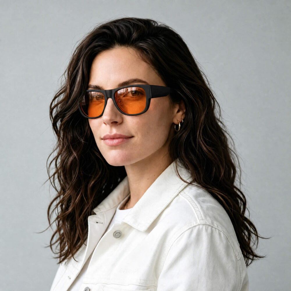 3096-Night Ease™ Square Fitover Orange Sleep Glasses – Regular Fit