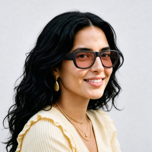 3096--Rose Relief™ Square Fitover Pink Migraine Glasses – Regular Fit