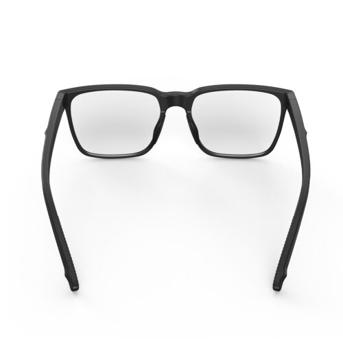 A Back view of Clear Pro Classic Square Tansparent Computer and Gaming Glasses - Black