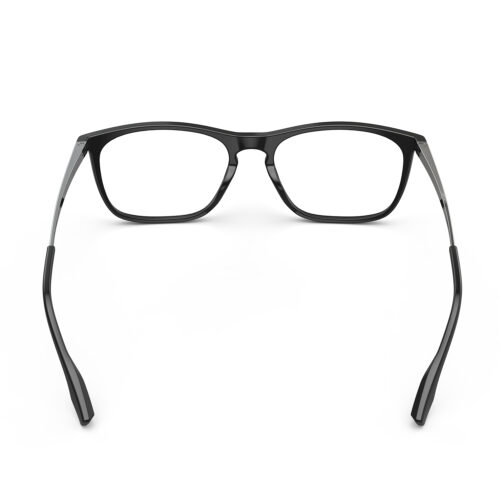 A Back view of Gloojo Clear Pro Transparent Lens Rectangle Computer and Gaming Glasses – Black Gunmetal