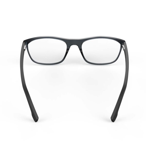 A Back view of Gloojo ClearPro Transparent Lens Rectangle Computer and Gaming Glasses – Black