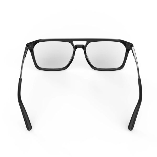 A Back view of Gloojo ClearPro Transparent Lens Square Aviator Computer and Gaming Glasses – Black Gunmetal