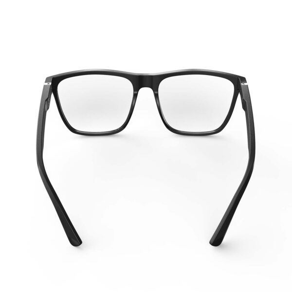 A Back view of Gloojo ClearPro Transparent Lens Square Computer and Gaming Glasses – Black