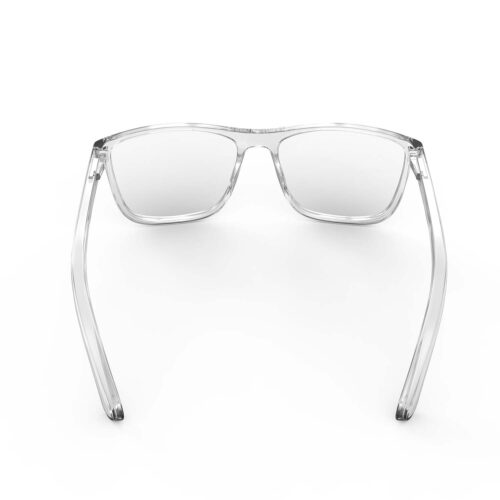 A Back view of Gloojo ClearPro Transparent Lens wayfarer Computer and Gaming Glasses – Clear A Back view of Gloojo Clear Pro Transparent Lens wayfarer Computer and Gaming Glasses – Clear