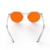 A Back view of Gloojo NightEase Orange Lens Round Sleep Glasses – clear