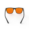 A Back view of Gloojo NightEase Orange Lens Square Sleep Glasses – Black