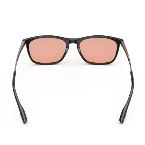 A Back view of Gloojo Rose Relief Rose Lens Rectangle Migraine Glasses – Black Gunmetal