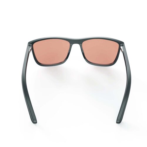 A Back view of Gloojo Rose Relief Rose Lens wayfarer Migraine Glasses – Black