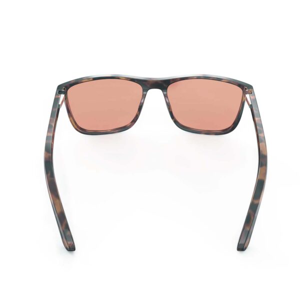 A Back view of Gloojo Rose Relief Rose Lens wayfarer Migraine Glasses – Tortoiseshell