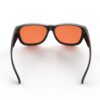 A Back view of Gloojo RoseRelief Rose Lens Square Fitover Migraine Glasses – Black