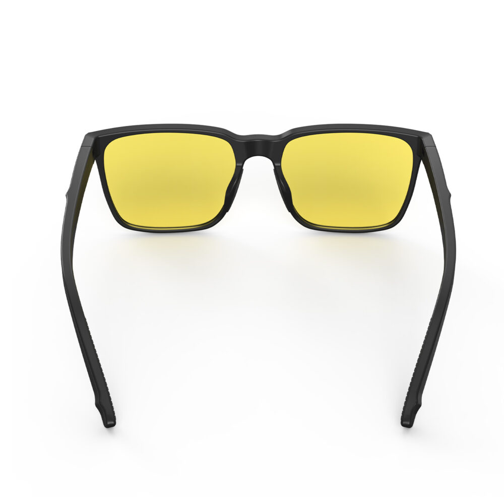 A Back view of Gloojo Sun Boost Classic Square Yellow Lens Screen Glasses – Black A Back view of Gloojo Sun Boost Classic Square Yellow Lens Screen Glasses – Black