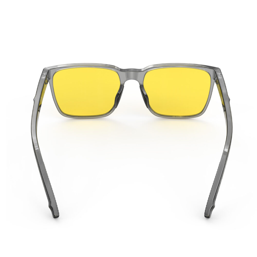 A Back view of Gloojo Sun Boost Classic Square Yellow Lens Screen Glasses – Grey
