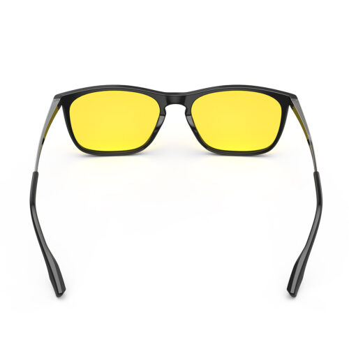 A Back view of Gloojo Sun Boost Yellow Lens Rectangle Screen Glasses – Black Gunmetal