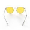 A Back view of Gloojo Sun Boost Yellow Lens Round Screen Glasses – Clear