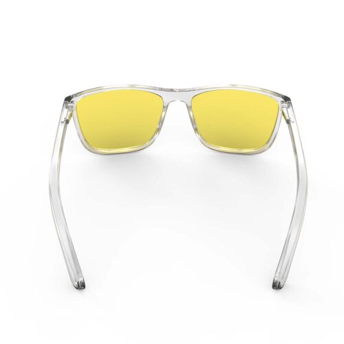 A Back view of Gloojo Sun Boost Yellow Lens wayfarer Screen Glasses – CLear