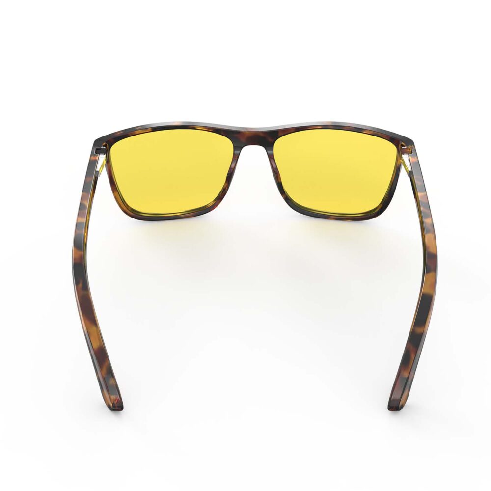 A Back view of Gloojo Sun Boost Yellow Lens wayfarer Screen Glasses – Tortoiseshell