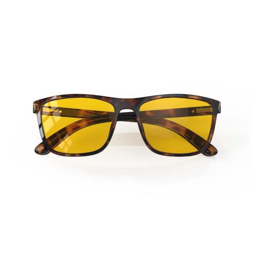A Folded front view of Gloojo AmberShield Amber Lens wayfarer Light Sensitivity Glasses – Tortoiseshell A Folded front view of Gloojo Amber Shield Amber Lens wayfarer Light Sensitivity Glasses – Tortoiseshell