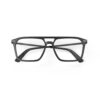 A Folded front view of Gloojo ClearPro Transparent Lens Square Aviator Computer and Gaming Glasses – Black Gunmetal