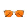 A Folded front view of Gloojo NightEase Orange Lens Cat Eye Sleep Glasses-grey gold