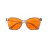 A Folded front view of Gloojo Night Ease Orange Lens Cat Eye Sleep Glasses-grey gold