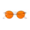 A Folded front view of Gloojo Night Ease Orange Lens Round Sleep Glasses – clear