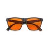 A Folded front view of Gloojo NightEase Orange Lens Square Sleep Glasses – Black