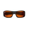 A Folded front view of Gloojo Night Ease Orange Lens Warp Around Sleep Glasses – Black