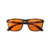 A Folded front view of Gloojo NightEase Orange Lens wayfarer Sleep Glasses-tortoiseshell