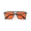 A Folded front view of Gloojo RoseRelief Rose Lens Square Aviator Migraine Glasses – Black Gunmetal