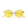 A Folded front view of Gloojo Sun Boost Yellow Lens Round Screen Glasses – Clear