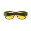 A Folded front view of Gloojo SunBoost Yellow Lens Square Fitover Screen Glasses – Black