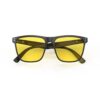 A Folded front view of Gloojo SunBoost Yellow Lens Square Screen Glasses – Black