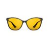 A Front view of Gloojo AmberShield Amber Lens Cat Eye Light Sensitivity Glasses – Black Gold