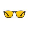 A Front view of Gloojo AmberShield Amber Lens wayfarer Light Sensitivity Glasses – Black