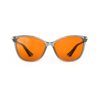 A Front view of Gloojo NightEase Orange Lens Cat Eye Sleep Glasses-grey gold