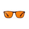 A Front view of Gloojo NightEase Orange Lens wayfarer Sleep Glasses-tortoiseshell