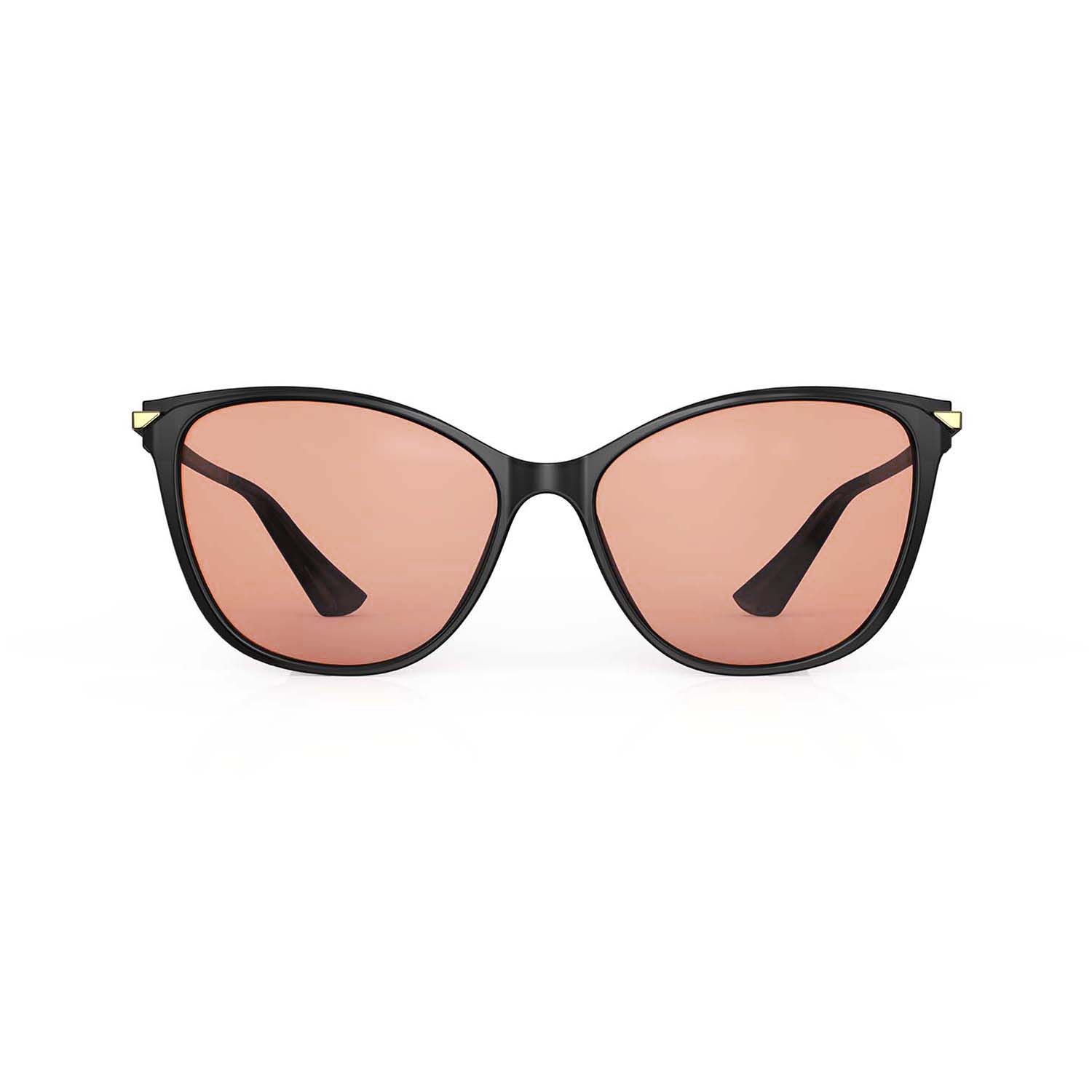 Rose Relief™ Cat Eye Pink Prescription Migraine Glasses – Black