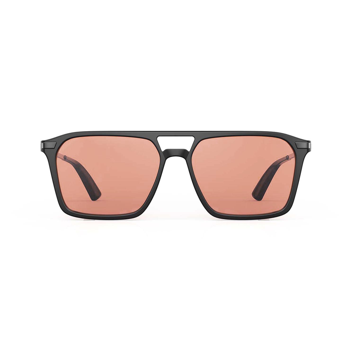 Rose Relief™ Square Aviator Pink Prescription Migraine Glasses – Black