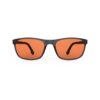 A Front view of Gloojo RoseRelief Rose Lens Rectangle Migraine Glasses – Black