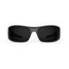 A Front view of Gloojo ShadeMaster Black Lens Warp Around Sunglasses – Black