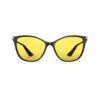 A Front view of Gloojo SunBoost Yellow Lens Cat Eye Screen Glasses – Black Gold