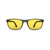 A Front view of Gloojo SunBoost Yellow Lens Rectangle Screen Glasses – Black