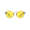 A Front view of Gloojo Sun Boost Yellow Lens Round Screen Glasses – Clear