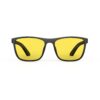 A Front view of Gloojo SunBoost Yellow Lens wayfarer Screen Glasses – Black