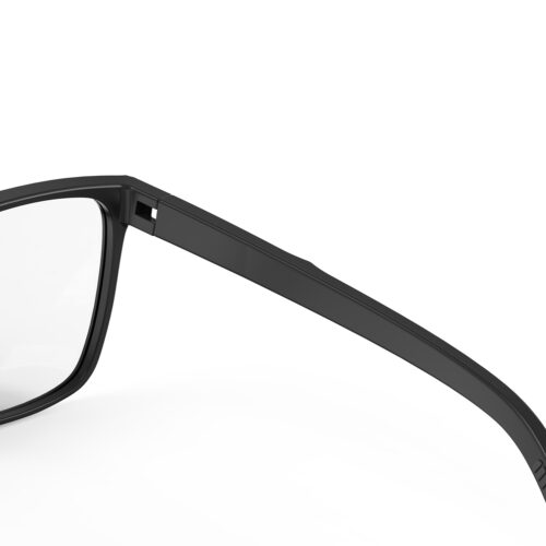 A Hinge closeup of Clear Pro Classic Square Tansparent Computer and Gaming Glasses - Black