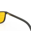 A Hinge closeup of Gloojo AmberShield Amber Lens wayfarer Light Sensitivity Glasses – Black