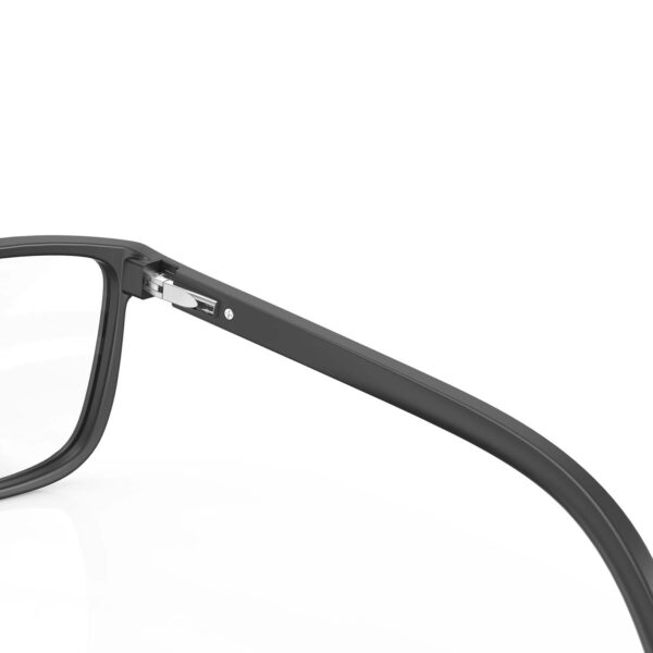 A Hinge closeup of Gloojo ClearPro Transparent Lens wayfarer Computer and Gaming Glasses – Black