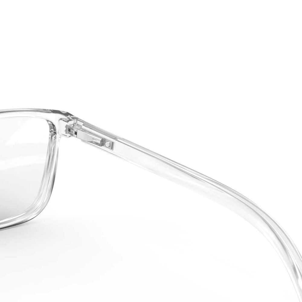 A Hinge closeup of Gloojo ClearPro Transparent Lens wayfarer Computer and Gaming Glasses – Clear A Hinge closeup of Gloojo Clear Pro Transparent Lens wayfarer Computer and Gaming Glasses – Clear