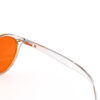 A Hinge closeup of Gloojo NightEase Orange Lens Round Sleep Glasses – clear